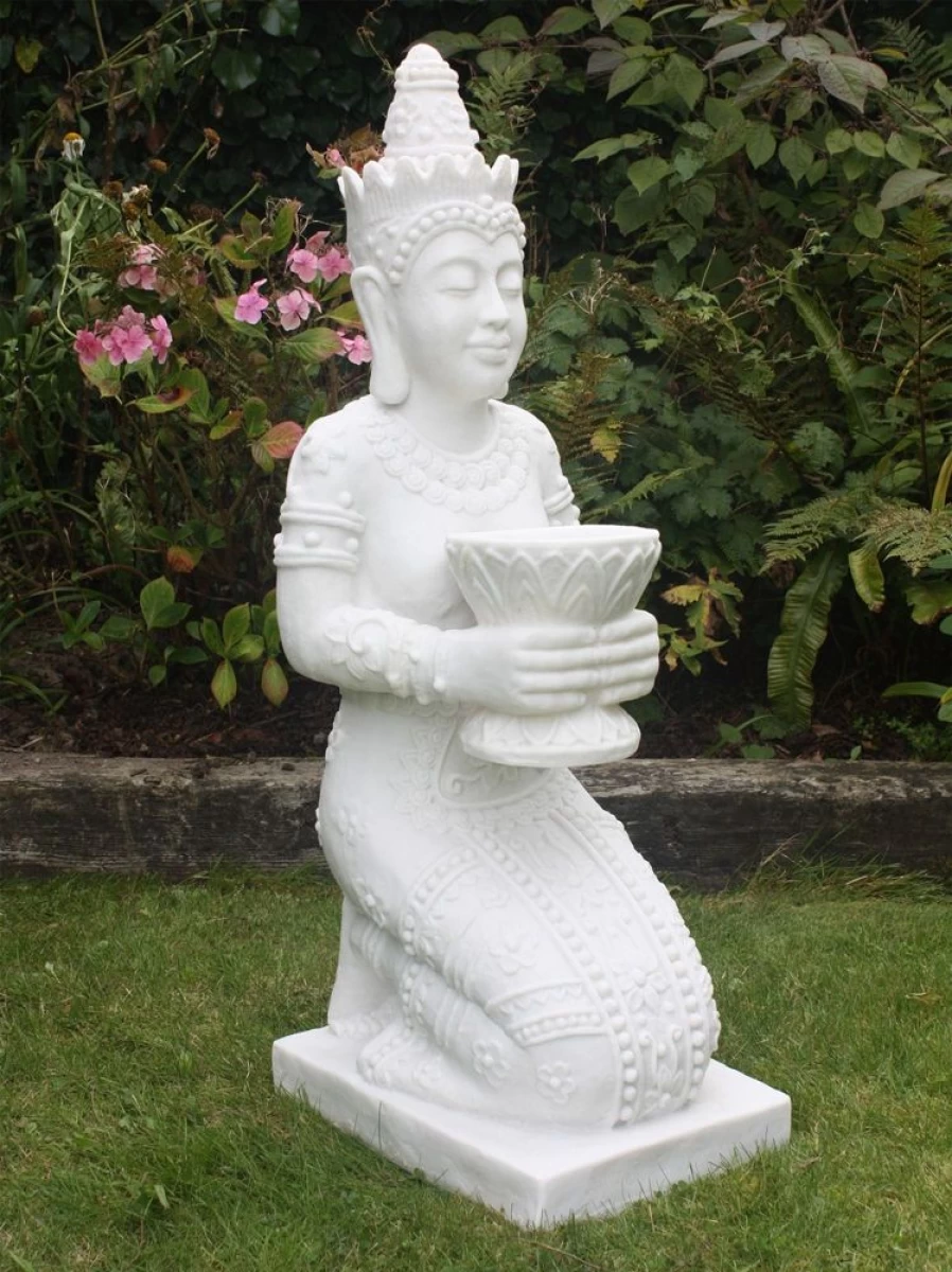 "STATUES & SCULPTURES Thai Princess 85cm Handcrafted Marble Resin Garden Statue Outdoor Decor"