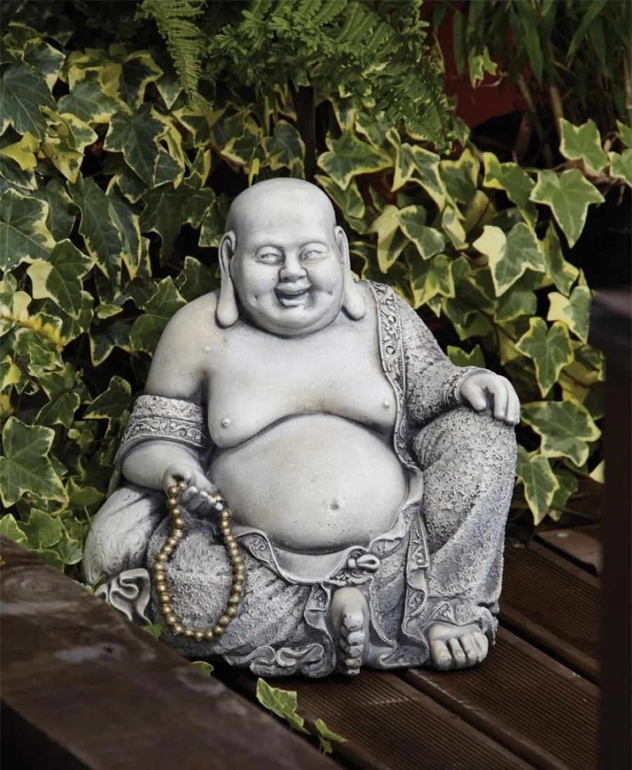 "Handcrafted Pearl Stone Buddha Statue for Garden Decor – STATUES & SCULPTURES Collection"