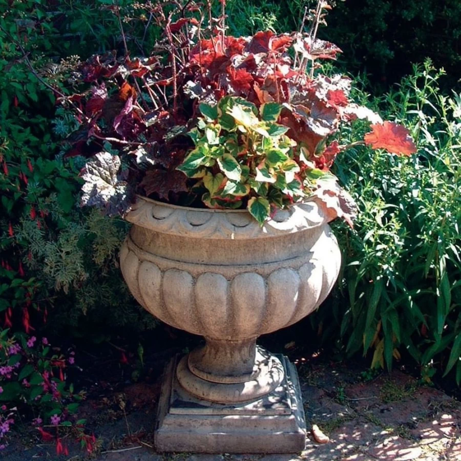 "Buckingham Urn Stone Planter - Elegant Garden Sculpture by STATUES & SCULPTURES"