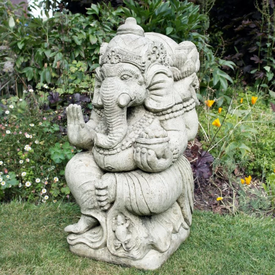 "Handcrafted Ganesh Stone Statue for Garden Decor – STATUES & SCULPTURES Collection"