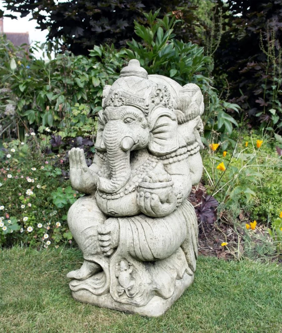"Handcrafted Ganesh Stone Statue for Garden Decor – STATUES & SCULPTURES Collection"