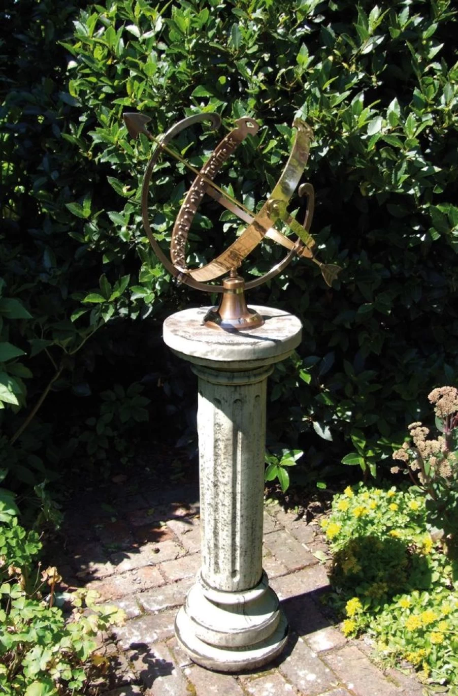 "STATUES & SCULPTURES Brighton 125Cm Stone Armillary Sundial for Garden Decor"