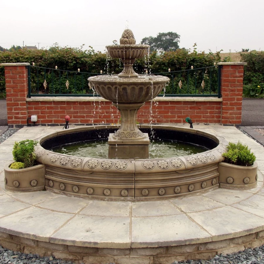 "Blenheim 2-Tier Stone Water Fountain Outdoor Garden Feature by STATUES & SCULPTURES"