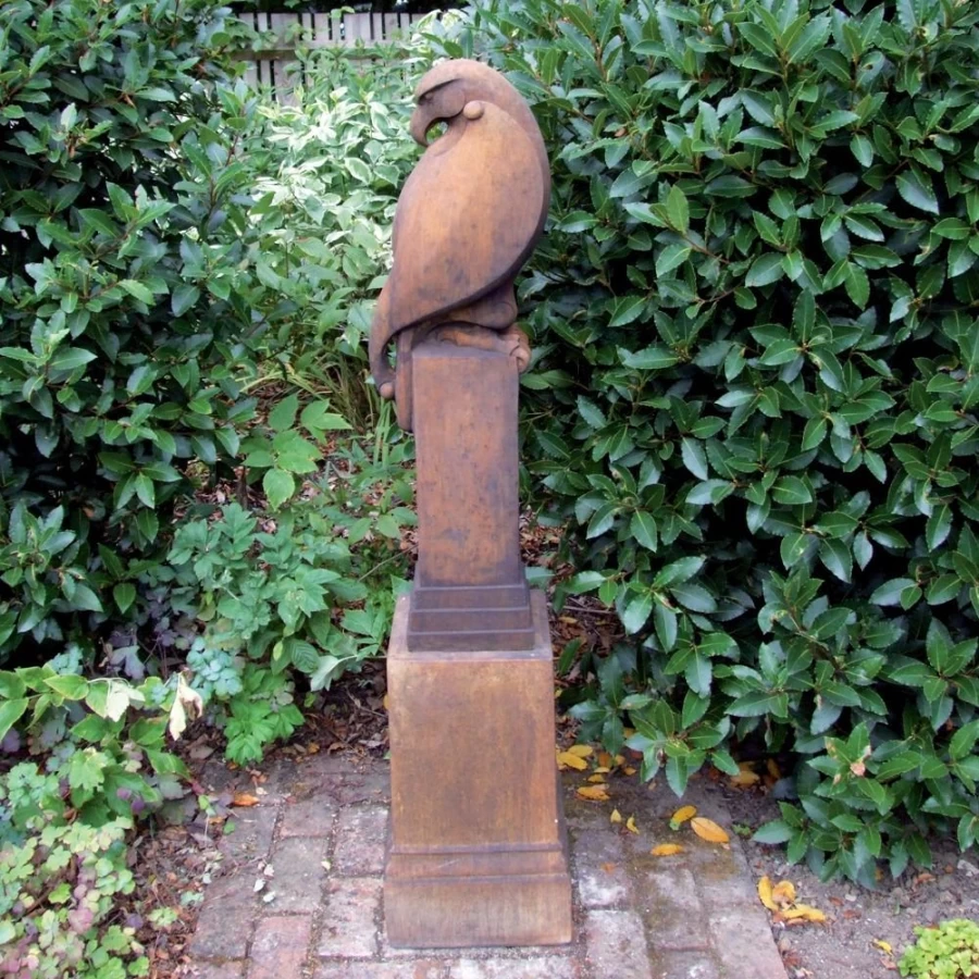 "Modern Rustic Eagle on Pedestal Stone Garden Statue – STATUES & SCULPTURES"