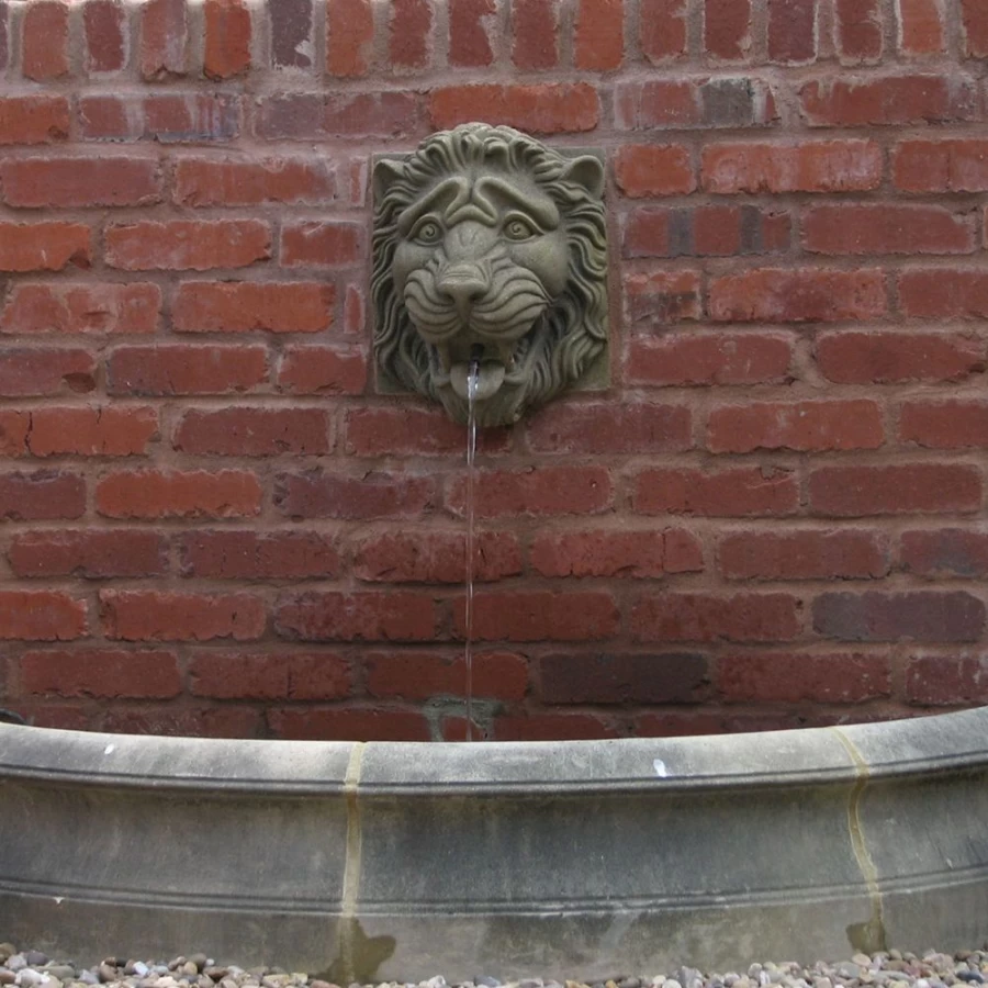 "STATUES & SCULPTURES Half Circle Stone Pool Surround – Large Outdoor Water Feature"