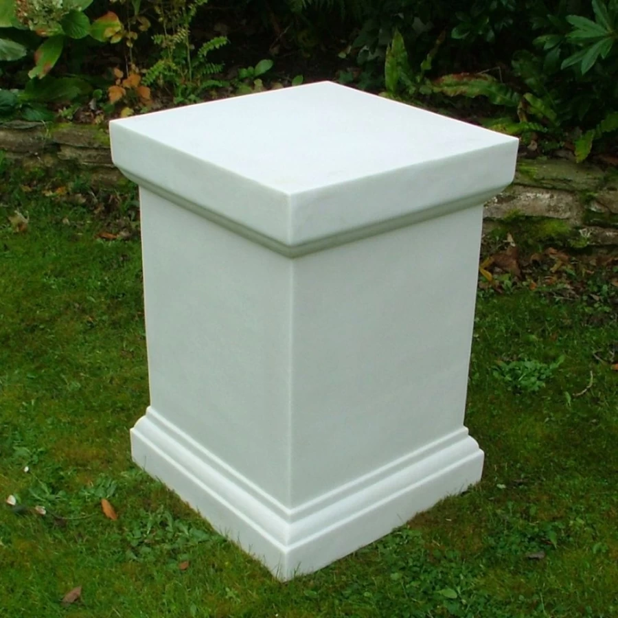 "STATUES & SCULPTURES 52Cm White Marble Resin Classic Garden Pedestal Stand"