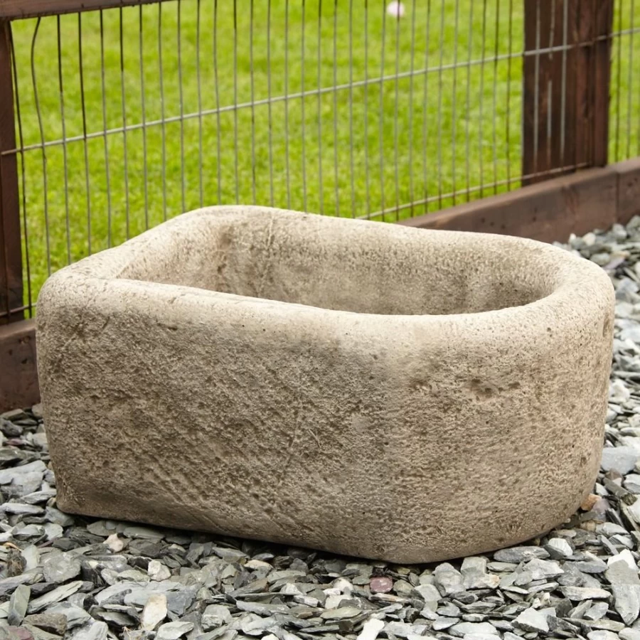 "STATUES & SCULPTURES Rustic Stone Garden Planter Trough for Outdoor Decor"