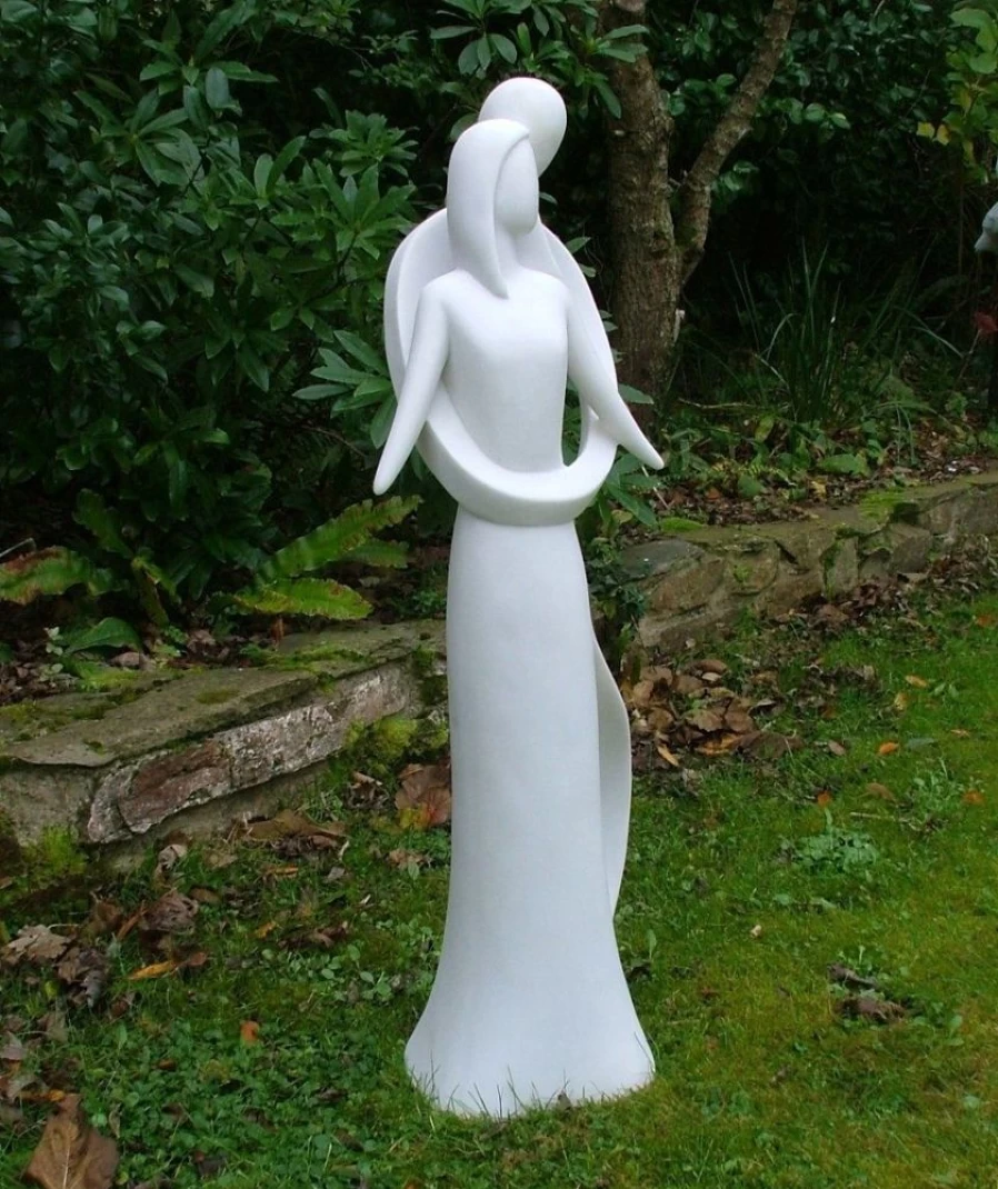 "Everlasting Love 118cm Marble Resin Garden Statue – STATUES & SCULPTURES Romantic Outdoor Decor"