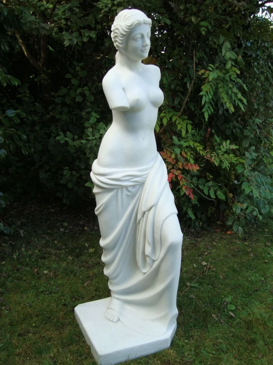 "Venus de Milo 85cm White Marble Resin Garden Statue – Classical Greek Sculpture for Outdoor Decor"