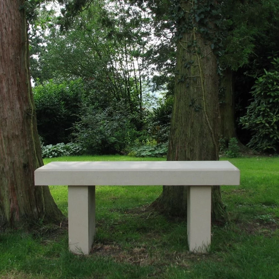 Modern Straight Stone Garden Bench – STATUES & SCULPTURES Durable Outdoor Seating