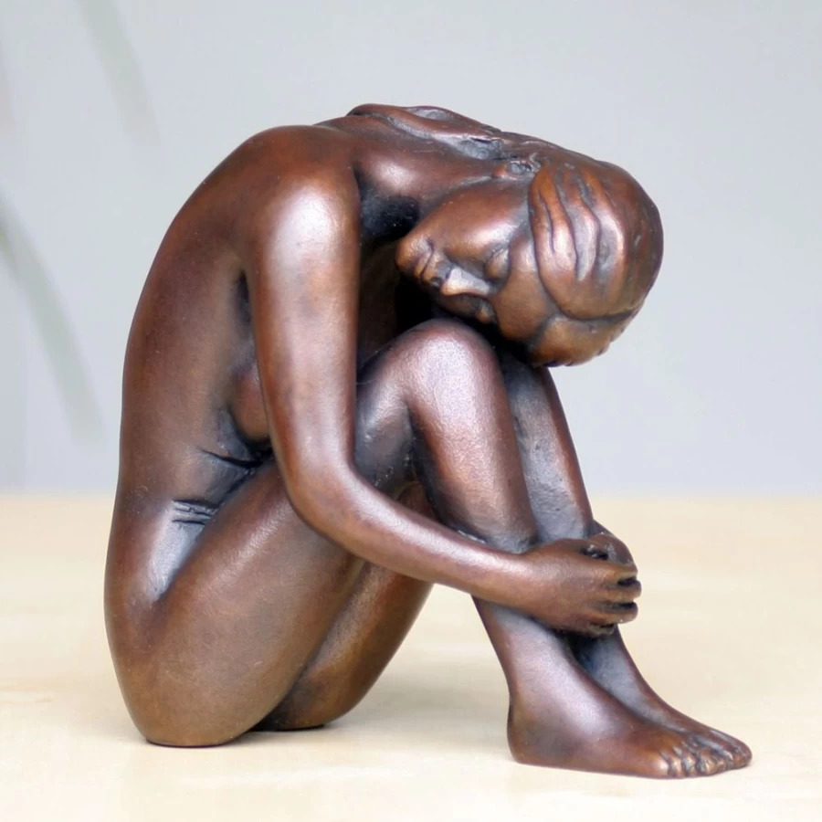 "Emma Bronze Figurine - Elegant Indoor Sculpture by STATUES & SCULPTURES"