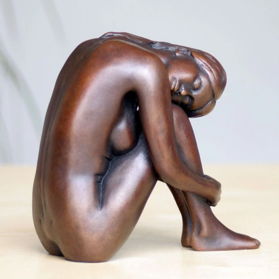 "Emma Bronze Figurine - Elegant Indoor Sculpture by STATUES & SCULPTURES"