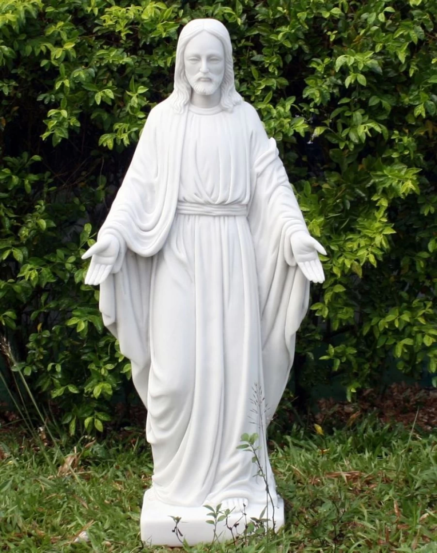 "80Cm Jesus Christ Marble Resin Outdoor Garden Statue – STATUES & SCULPTURES Religious Decor"